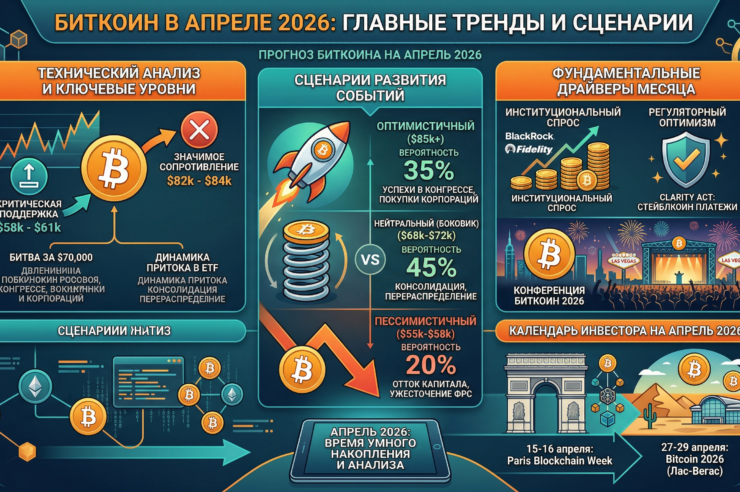 Биткоин в апреле 2026: Фаза накопления или ловушка для «быков»? Анализ уровней и триггеров