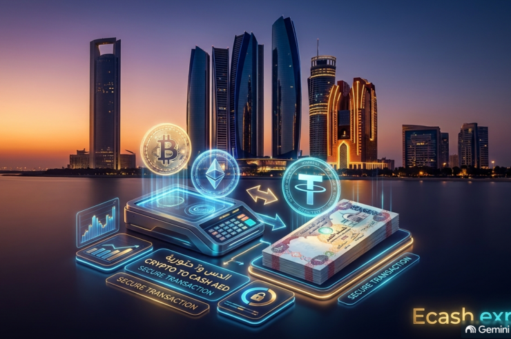 Как обменять криптовалюту на наличные дирхамы (AED) в Абу-Даби через Ecash.expert